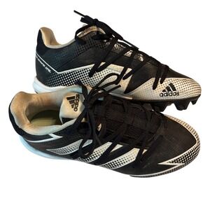 Adidas Football Cleats Three Stripe Life Black White Size‎ 3.5 Big Kid VGUC